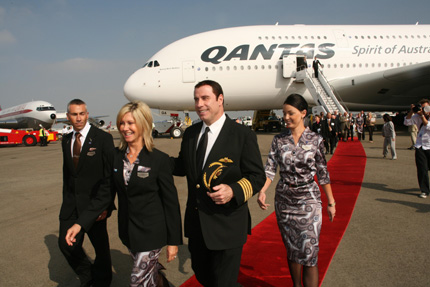 John Travolta QANTAS Airbus A380